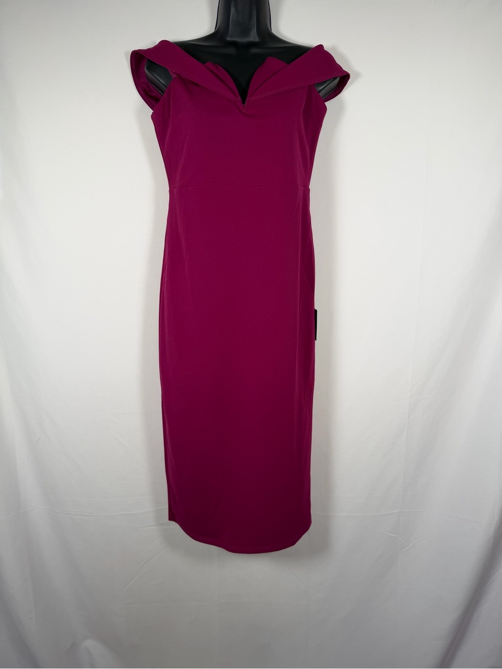 Lulu's Magenta Off-Shoulder Midi Bodycon Dress